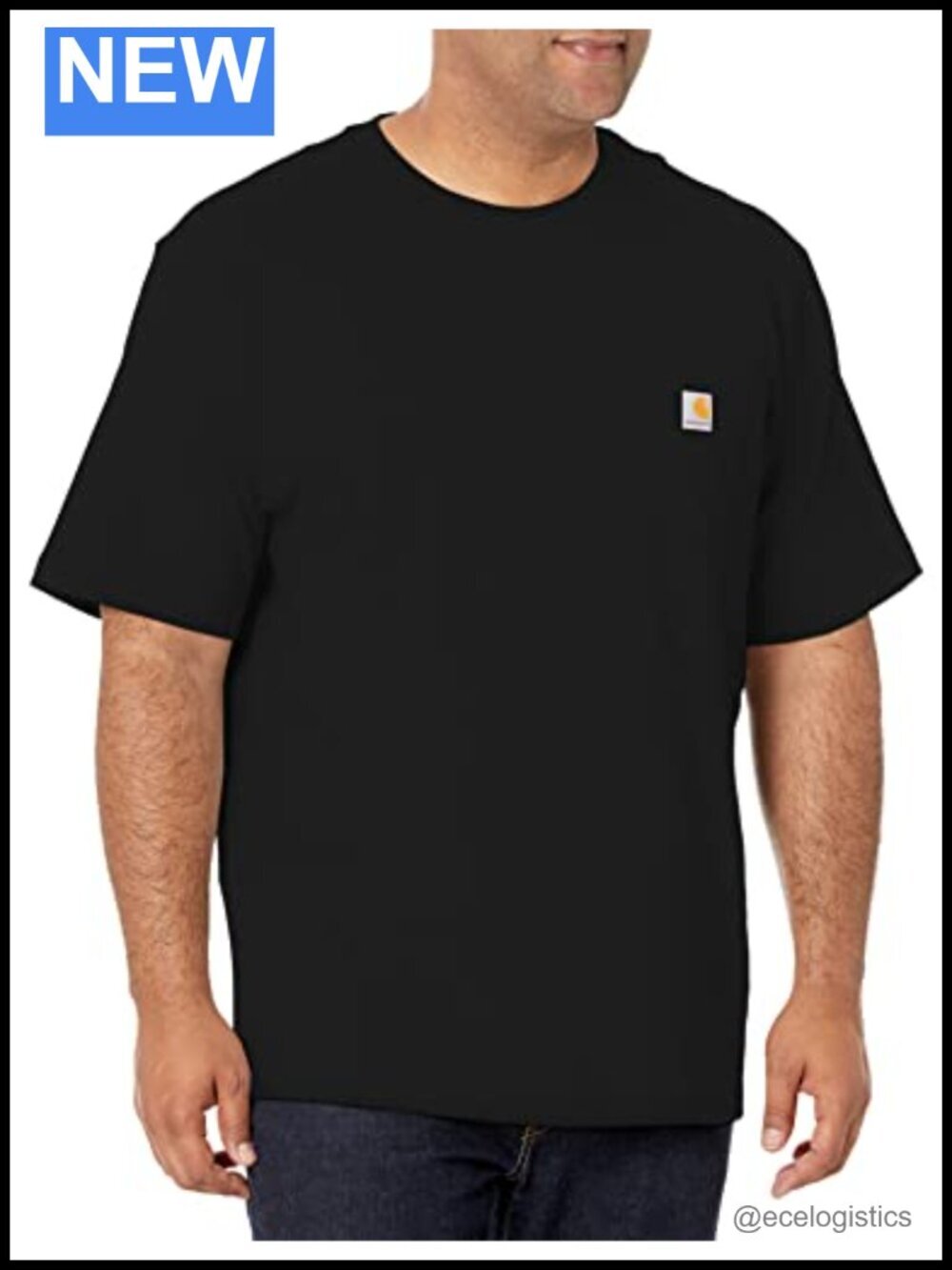 Heavyweight Cotton Pocket Crewneck T-Shirt Loose Fit Work Tee